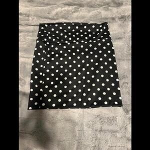Vintage Polka Dot Black & White Skirt - Size S